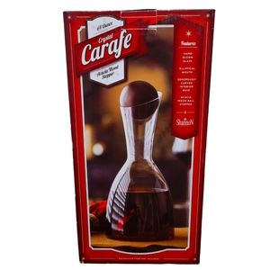 64oz Crystal Carafe Decanter /Wooden Sphere Stopper
